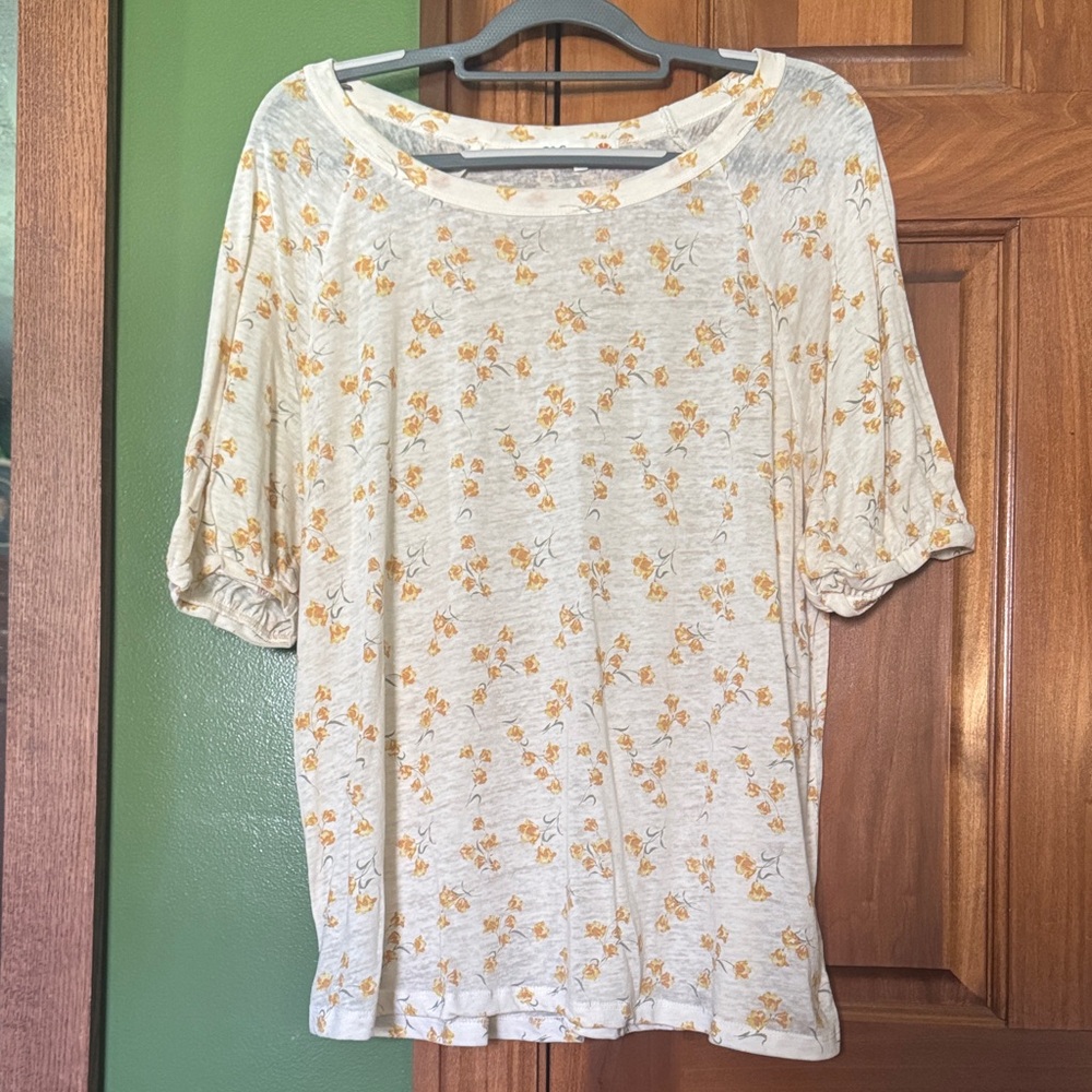 C&C California Yellow Floral Blouse